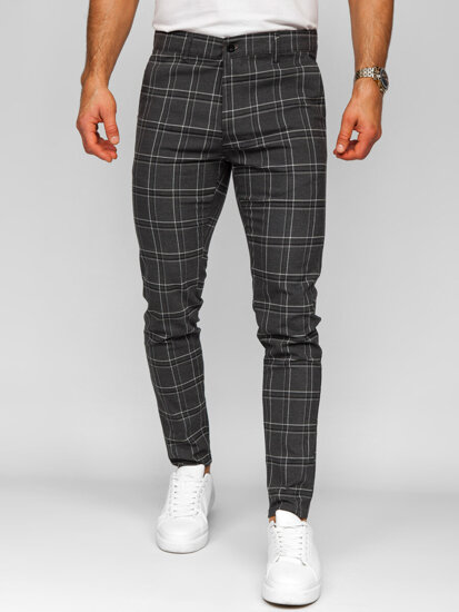 Pantalón jogger de tela a cuadros para hombre grafito Bolf 184168