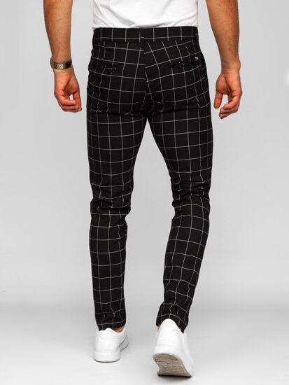 Pantalón jogger de tela a cuadros para hombre negro Bolf 184160