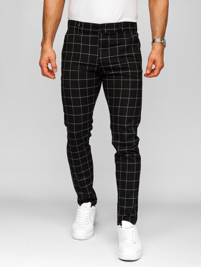 Pantalón jogger de tela a cuadros para hombre negro Bolf 184160