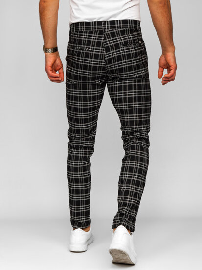 Pantalón jogger de tela a cuadros para hombre negro Bolf 184166