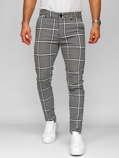 Pantalón jogger de tela a cuadros para hombre negro Bolf 184175