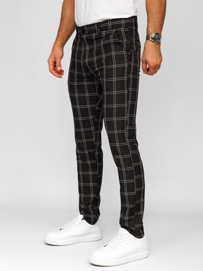 Pantalón jogger de tela a cuadros para hombre negro Bolf 184188