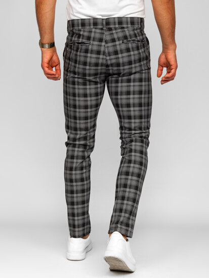 Pantalón jogger de tela a cuadros para hombre negro y blanco Bolf 184147