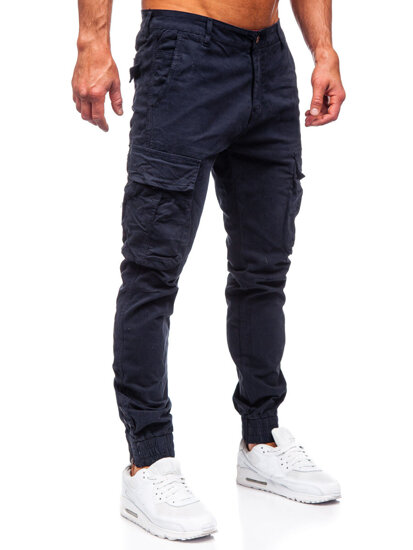 Pantalón jogger de tela cargo para hombre azul oscuro Bolf 2233