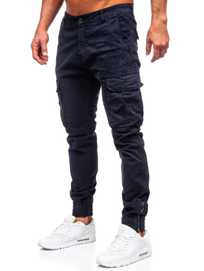 Pantalón jogger de tela cargo para hombre azul oscuro Bolf 2233