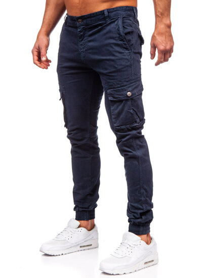 Pantalón jogger de tela cargo para hombre azul oscuro Bolf JM5502