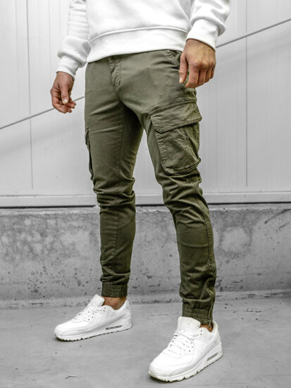 Pantalón jogger de tela cargo para hombre caqui Bolf 77322A