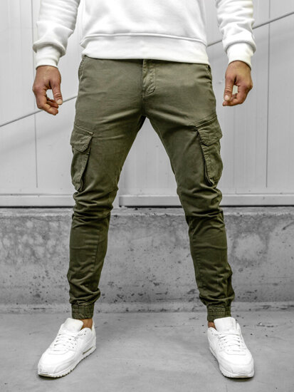 Pantalón jogger de tela cargo para hombre caqui Bolf 77322A