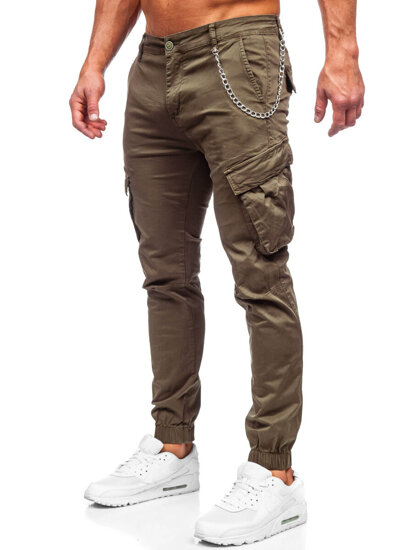 Pantalón jogger de tela cargo para hombre caqui Bolf SK850