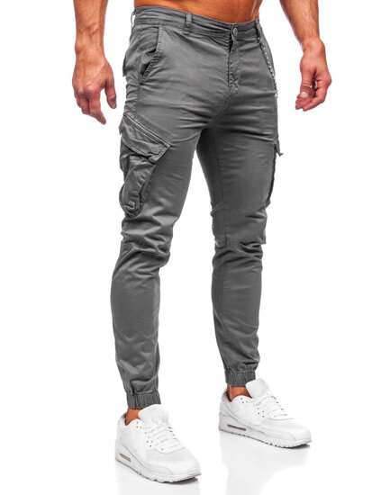 Pantalón jogger de tela cargo para hombre gris Bolf SK850