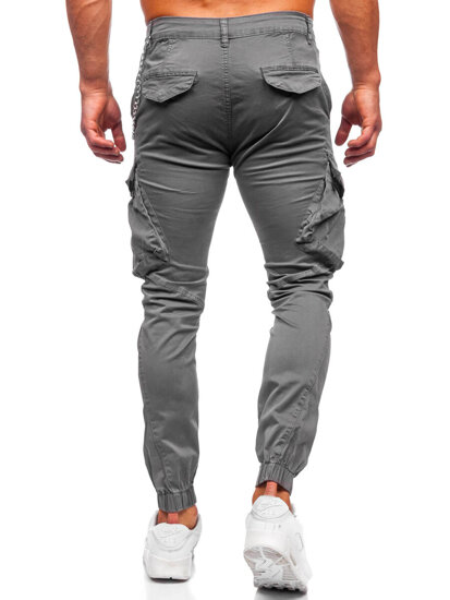 Pantalón jogger de tela cargo para hombre gris Bolf SK850