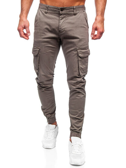 Pantalón jogger de tela cargo para hombre marrón Bolf 77322