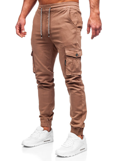 Pantalón jogger de tela cargo para hombre marrón Bolf KA9233