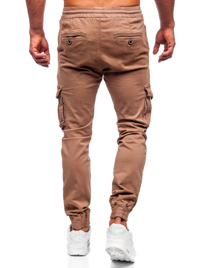 Pantalón jogger de tela cargo para hombre marrón Bolf KA9233