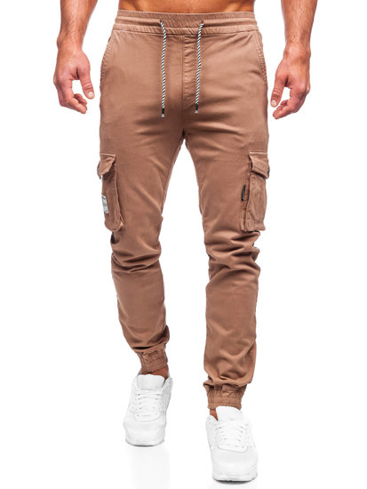 Pantalón jogger de tela cargo para hombre marrón Bolf KA9233