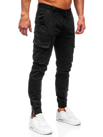 Pantalón jogger de tela cargo para hombre negro Bolf 77322