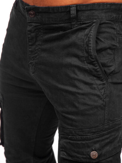 Pantalón jogger de tela cargo para hombre negro Bolf JM5502