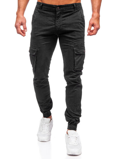 Pantalón jogger de tela cargo para hombre negro Bolf JM5502