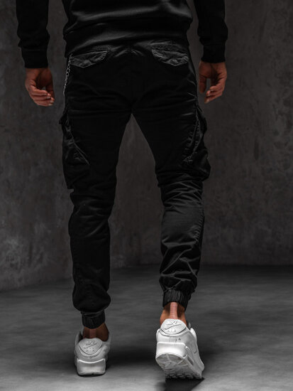 Pantalón jogger de tela cargo para hombre negro Bolf SK850