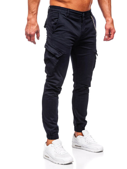 Pantalón jogger de tela cargo para hombre negro Bolf SK850