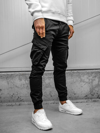 Pantalón jogger de tela cargo para hombre negro Bolf SK850A