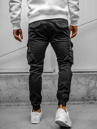 Pantalón jogger de tela cargo para hombre negro Bolf SK850A