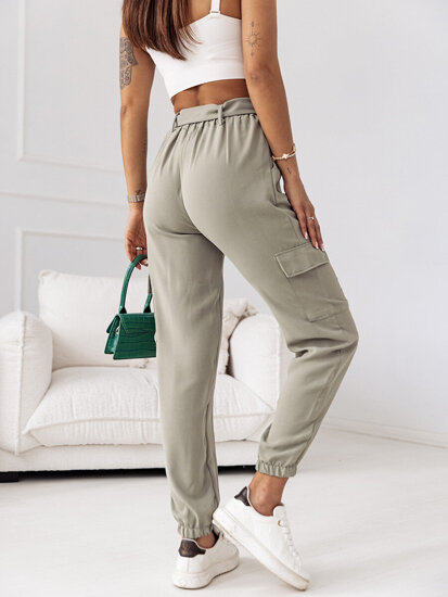 Pantalón jogger de tela cargo para mujer caqui Bolf 8266