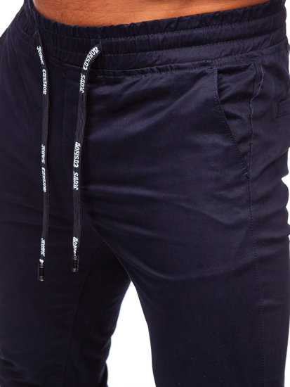 Pantalón jogger de tela para hombre azul oscuro Bolf KA6078