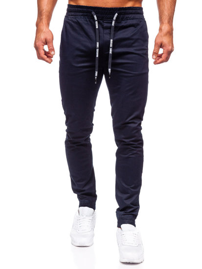 Pantalón jogger de tela para hombre azul oscuro Bolf KA6078