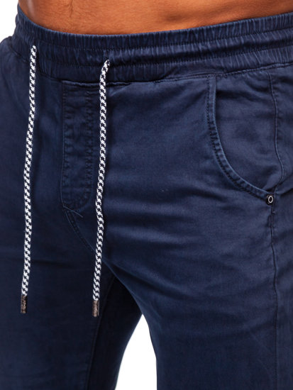 Pantalón jogger de tela para hombre azul oscuro Bolf KA6792