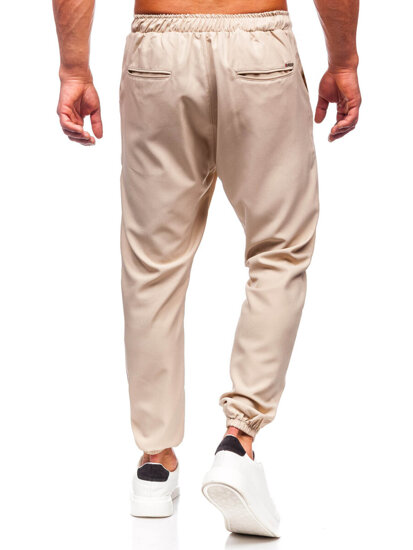 Pantalón jogger de tela para hombre beige Bolf 0065