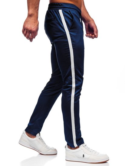 Pantalón jogger de tela para hombre color azul oscuro Bolf 0013