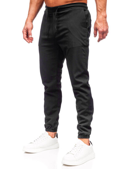 Pantalón jogger de tela para hombre negro Bolf 0065