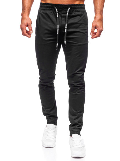 Pantalón jogger de tela para hombre negro Bolf KA6078