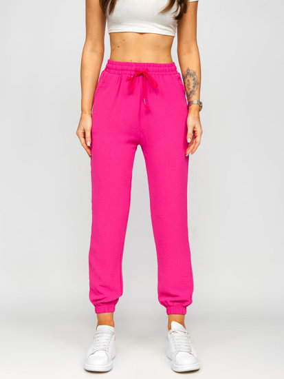 Pantalón jogger de tela para mujer rosa Bolf W7322