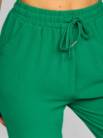 Pantalón jogger de tela para mujer verde Bolf W7322