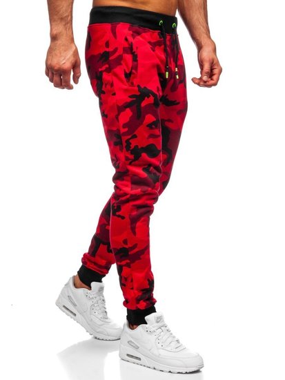 Pantalón jogger para hombre camuflaje y rojo Bolf KZ15