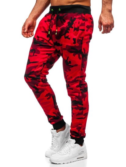 Pantalón jogger para hombre camuflaje y rojo Bolf KZ15