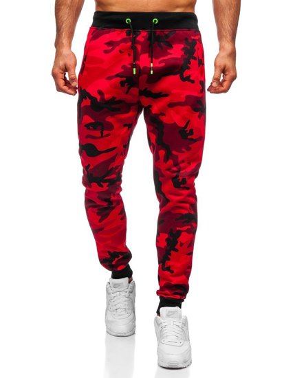 Pantalón jogger para hombre camuflaje y rojo Bolf KZ15