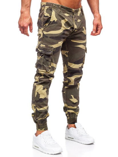 Pantalón vaquero cargo jogger camuflaje para hombre caqui Bolf Z810