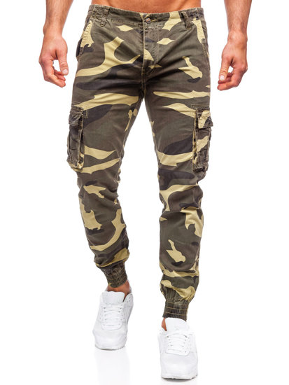 Pantalón vaquero cargo jogger camuflaje para hombre caqui Bolf Z810