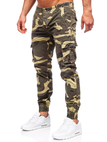 Pantalón vaquero cargo jogger camuflaje para hombre caqui Bolf Z810