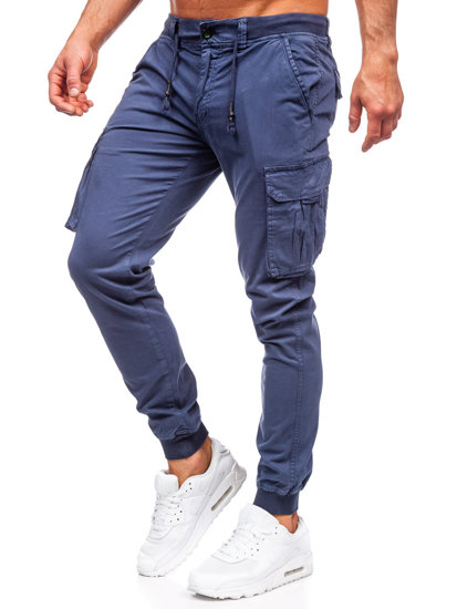 Pantalón vaquero cargo jogger para hombre azul Bolf ZK7812