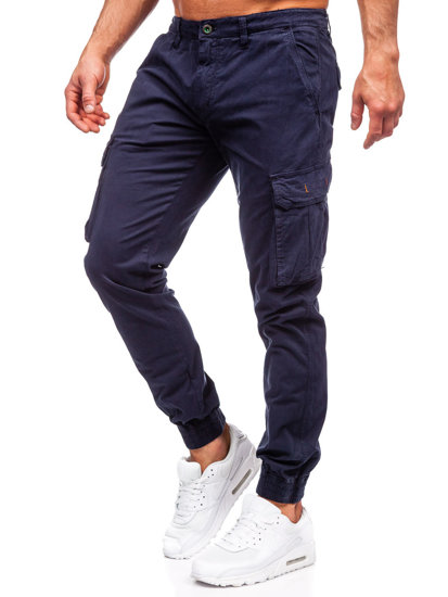 Pantalón vaquero cargo jogger para hombre azul oscuro Bolf ZK7813