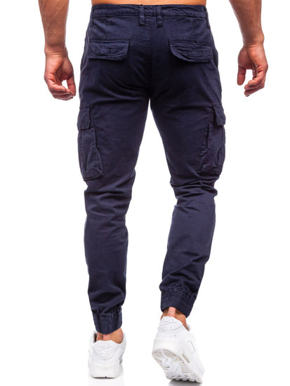 Pantalón vaquero cargo jogger para hombre azul oscuro Bolf ZK7813