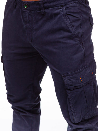 Pantalón vaquero cargo jogger para hombre azul oscuro Bolf ZK7813