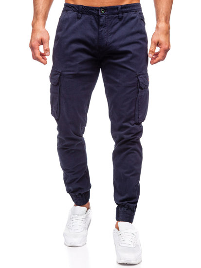 Pantalón vaquero cargo jogger para hombre azul oscuro Bolf ZK7813