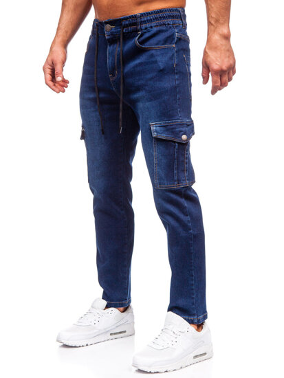 Pantalón vaquero cargo para hombre azul oscuro Bolf 8135