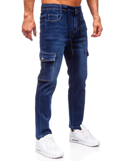 Pantalón vaquero cargo para hombre azul oscuro Bolf 8135