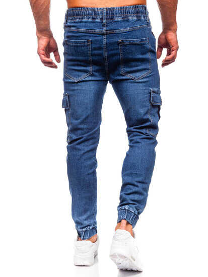 Pantalón vaquero de combate jogger para hombre azul oscuro Bolf 8117